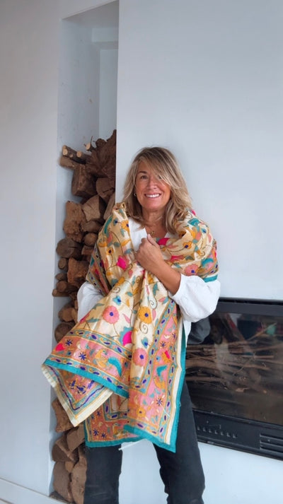 Pañuelo Fiore turquesa