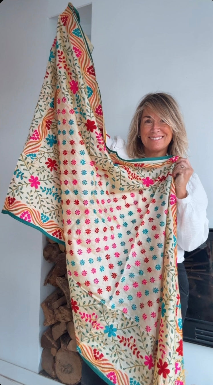 Pañuelo Fiore dream turquesa