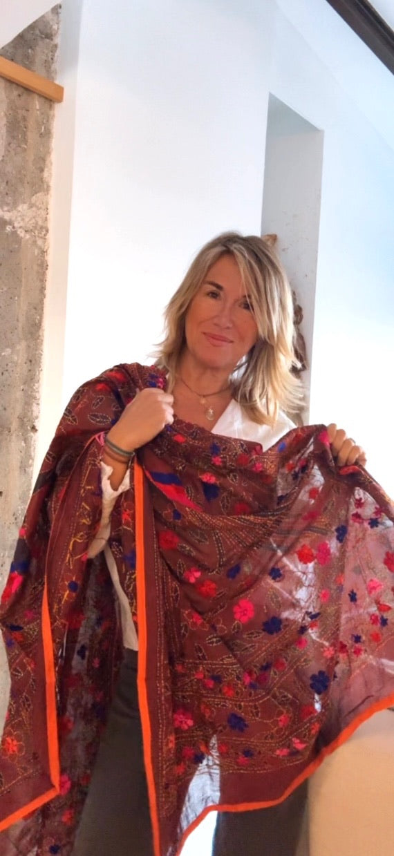 Pañuelo Fiore chocolate