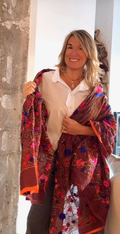 Pañuelo Fiore chocolate