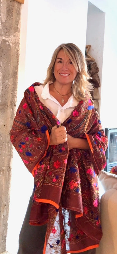 Pañuelo Fiore chocolate