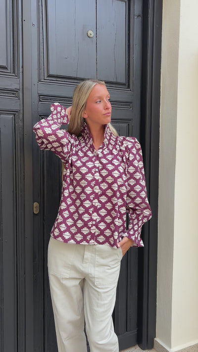 Blusa Novales burdeos
